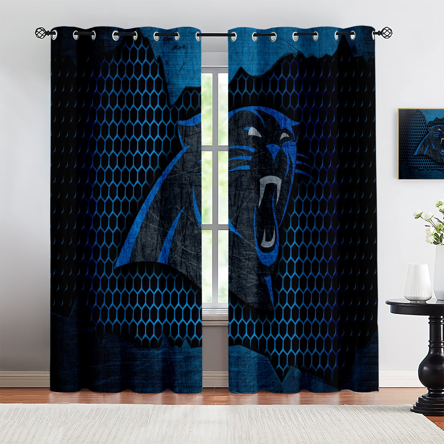Carolina Panthers Blackout Curtains Drapes For Window Treatment Set