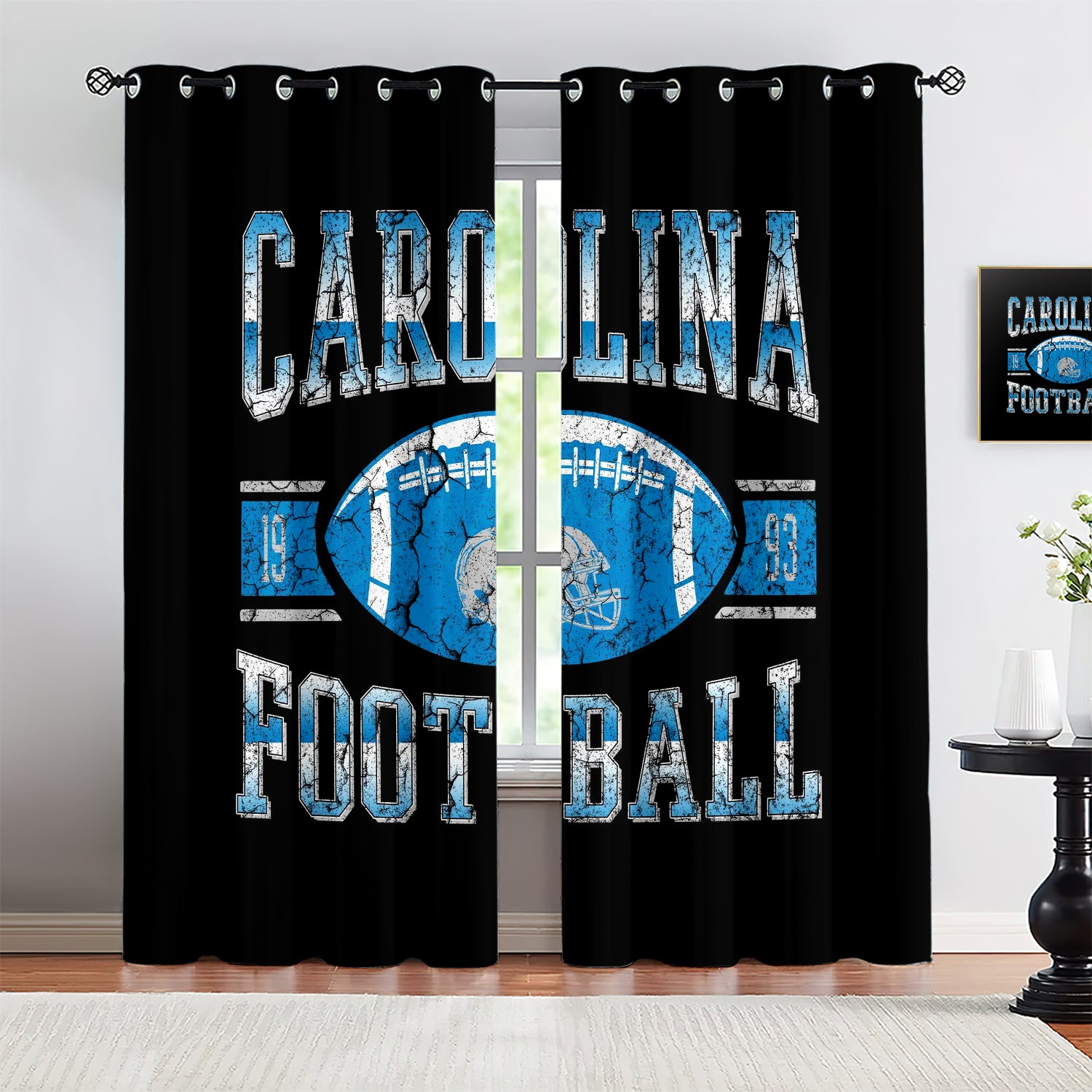 Carolina Panthers Blackout Curtains Drapes For Window Treatment Set