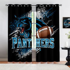 Carolina Panthers Blackout Curtains Drapes For Window Treatment Set