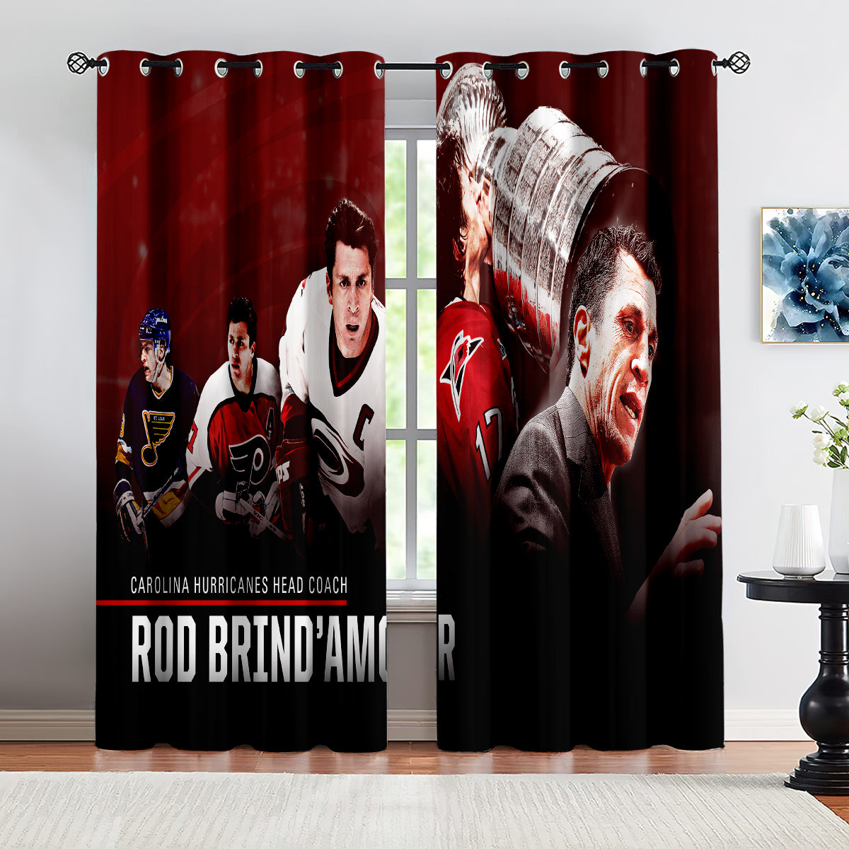 Carolina Hurricanes Hockey League Blackout Curtains Drapes For Window Treatment Set