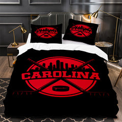 Carolina Hurricanes Hockey Duvet Cover Quilt Case Pillowcase Bedding Set Without Filler
