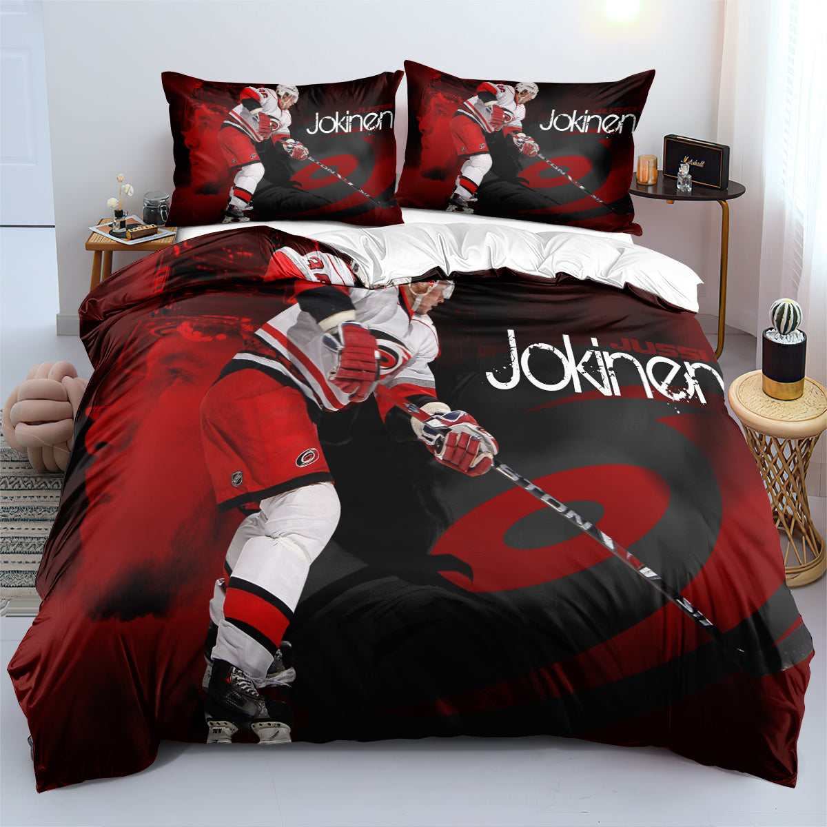 Carolina Hurricanes Hockey League Duvet Cover Quilt Case Pillowcase