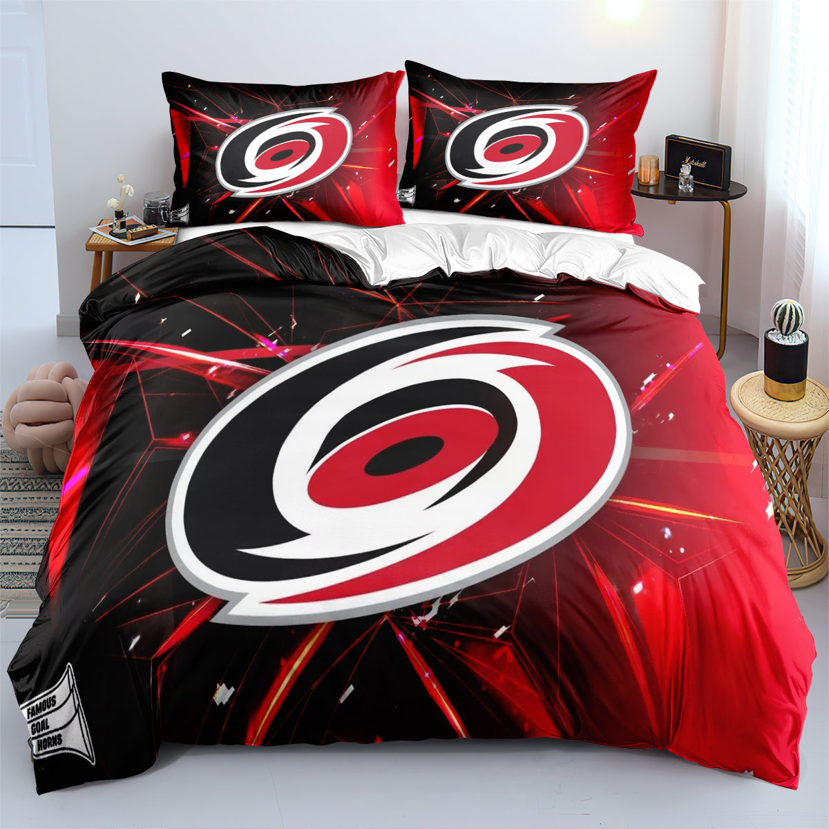 Carolina Hurricanes Hockey League Duvet Cover Quilt Case Pillowcase