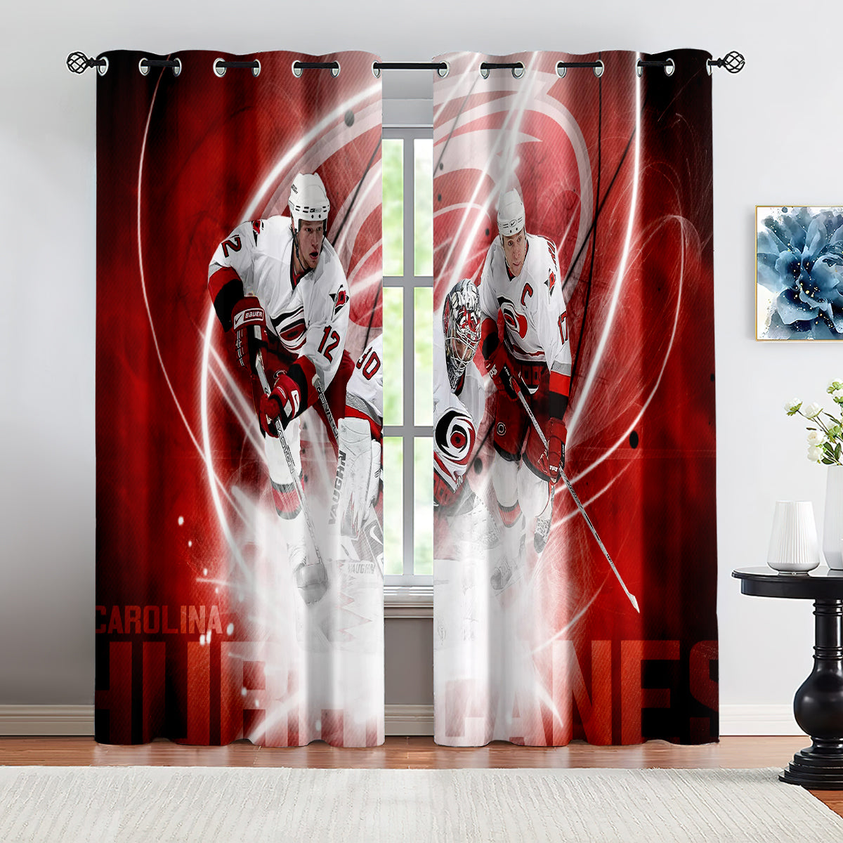 Carolina Hurricanes Hockey League Blackout Curtains Drapes For Window Treatment Set