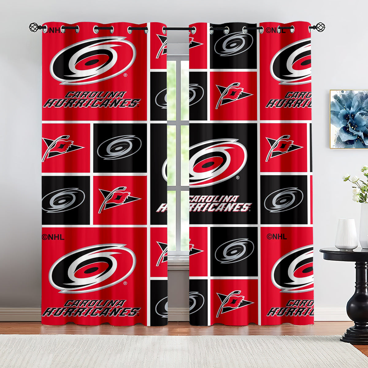 Carolina Hurricanes Hockey League Blackout Curtains Drapes For Window Treatment Set