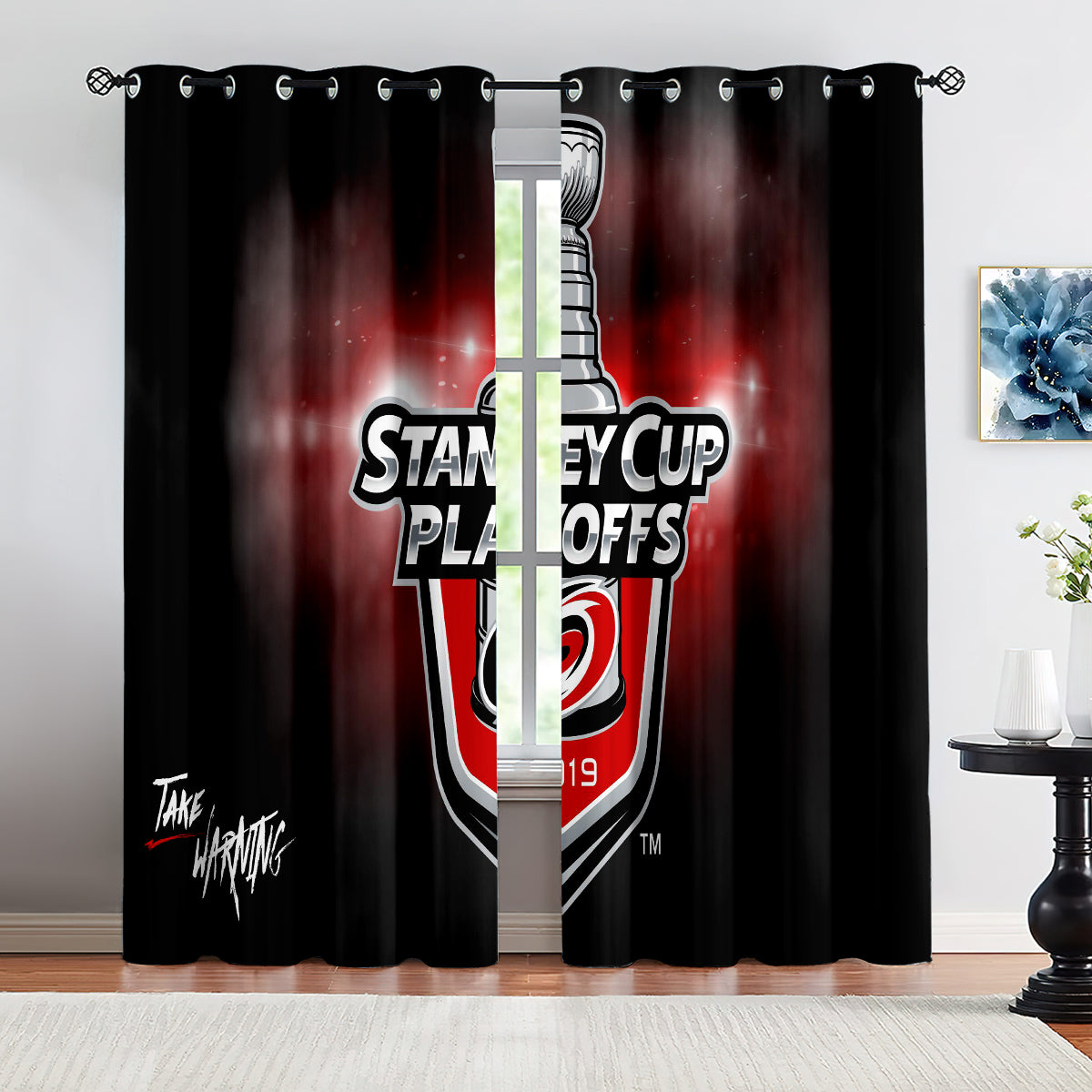 Carolina Hurricanes Hockey League Blackout Curtains Drapes For Window Treatment Set