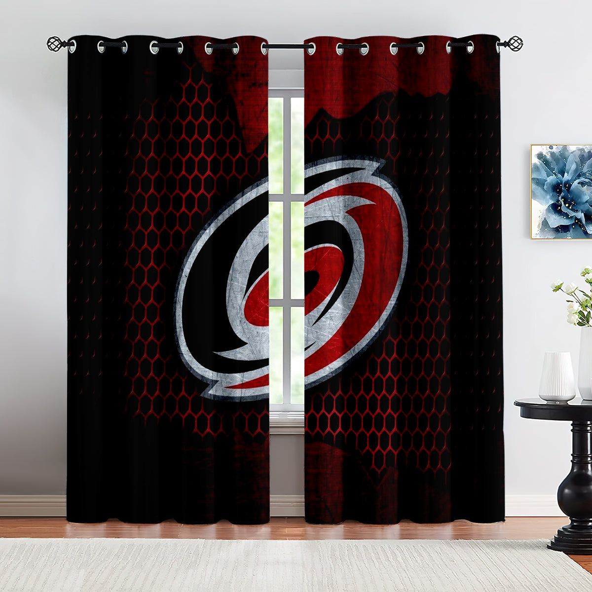 Carolina Hurricanes Hockey League Blackout Curtains Drapes For Window Treatment Set