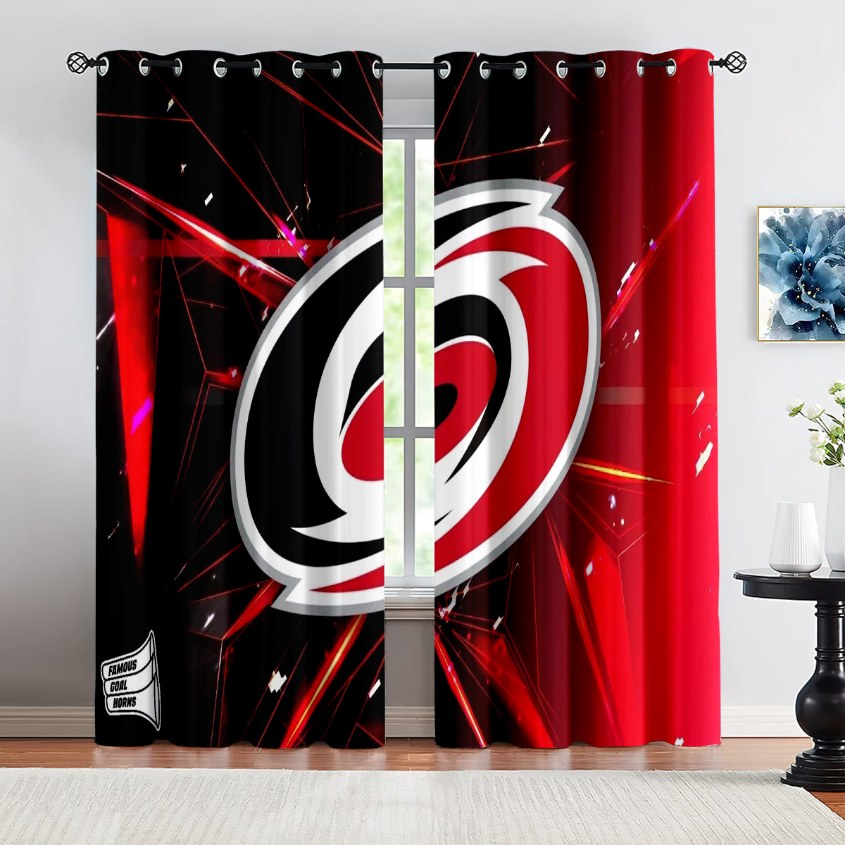 Carolina Hurricanes Hockey League Blackout Curtains Drapes For Window Treatment Set