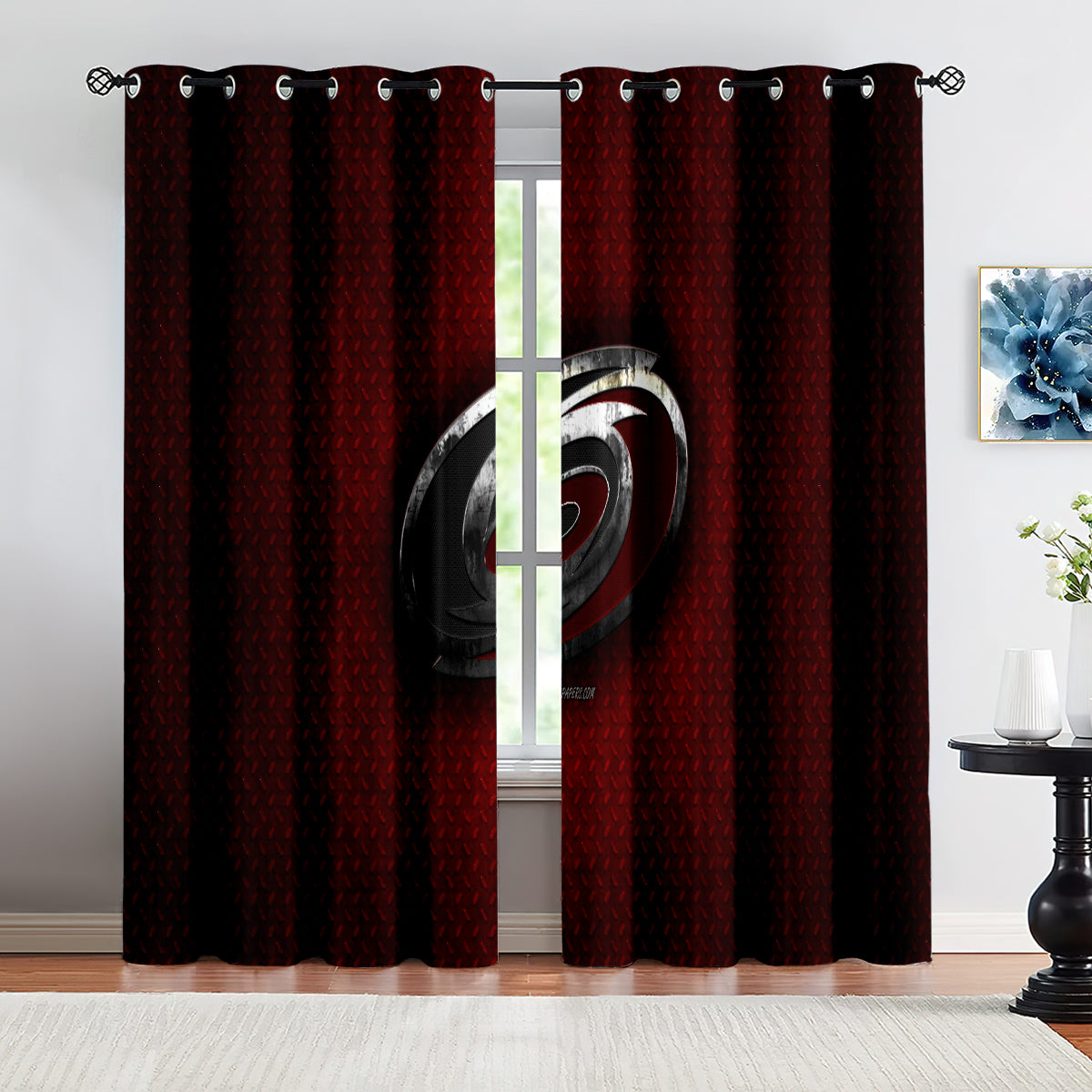 Carolina Hurricanes Hockey League Blackout Curtains Drapes For Window Treatment Set