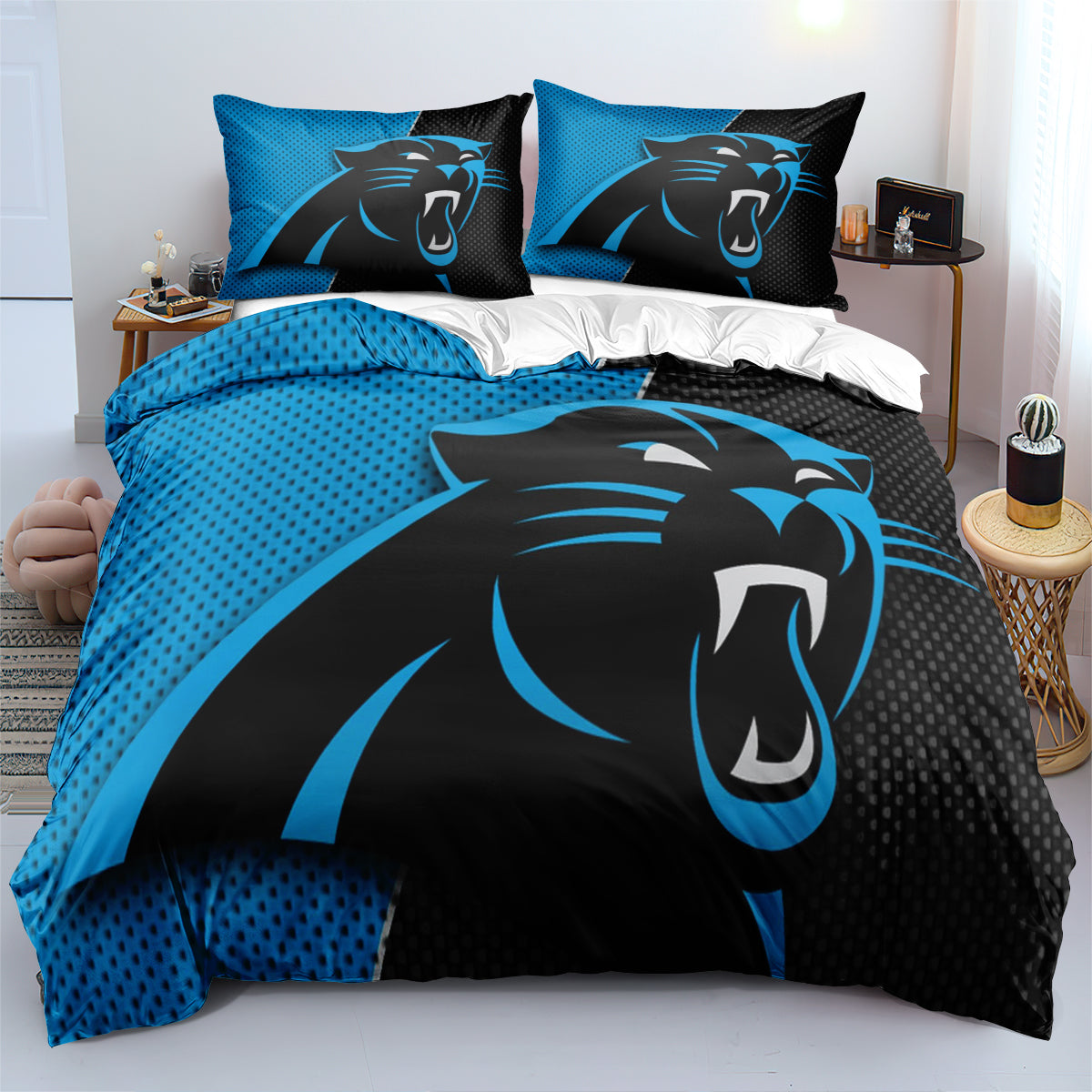 Carolina Panthers Football League Duvet Cover Quilt Cover Pillowcase Bedding Set  Bedroom Decor