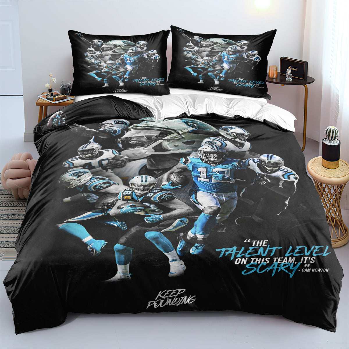 Carolina Panthers Football League Duvet Cover Quilt Cover Pillowcase Bedding Set  Bedroom Decor