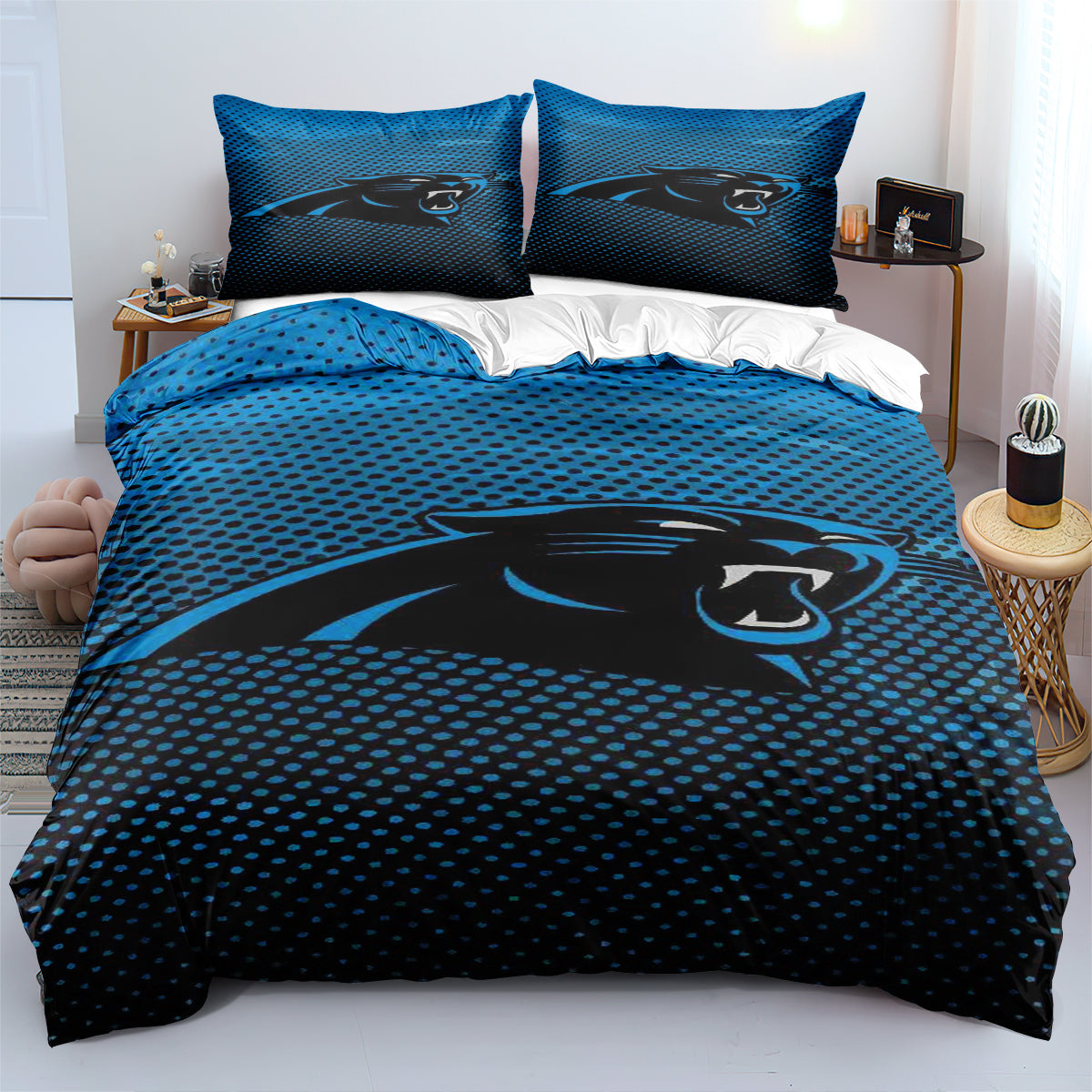 Carolina Panthers Football League Duvet Cover Quilt Cover Pillowcase Bedding Set  Bedroom Decor