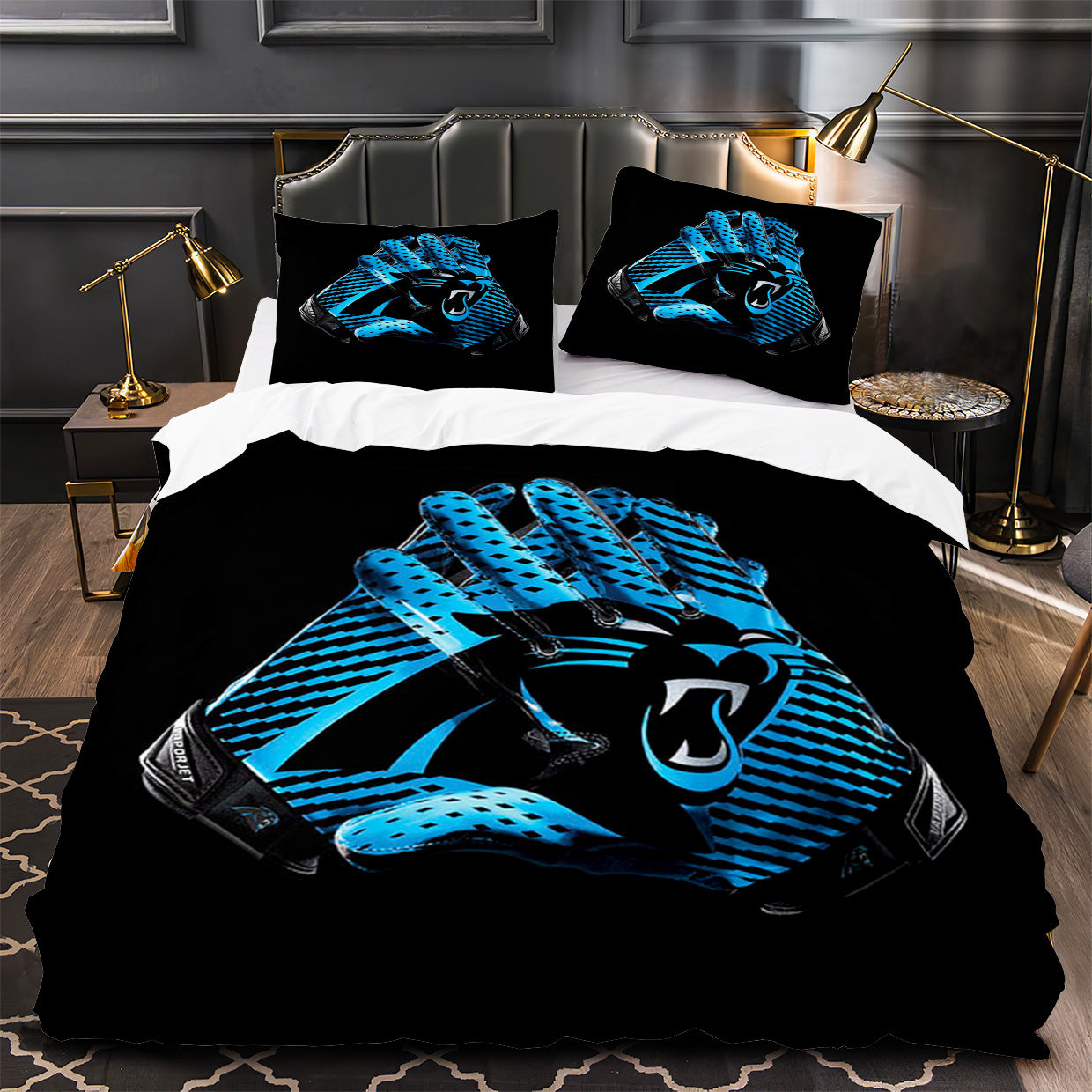 Carolina Panthers Football Duvet Cover Quilt Case Pillowcase Bedding Set Without Filler