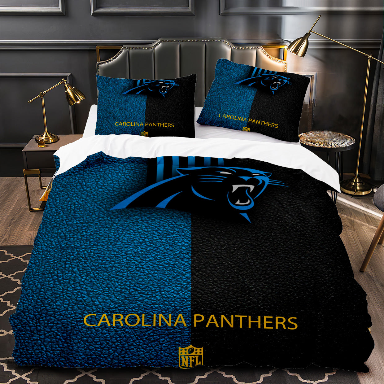 Carolina Panthers Football Duvet Cover Quilt Case Pillowcase Bedding Set Without Filler