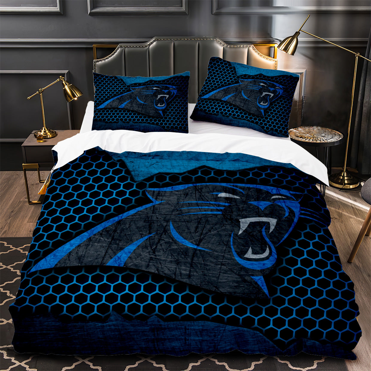 Carolina Panthers Football Duvet Cover Quilt Case Pillowcase Bedding Set Without Filler