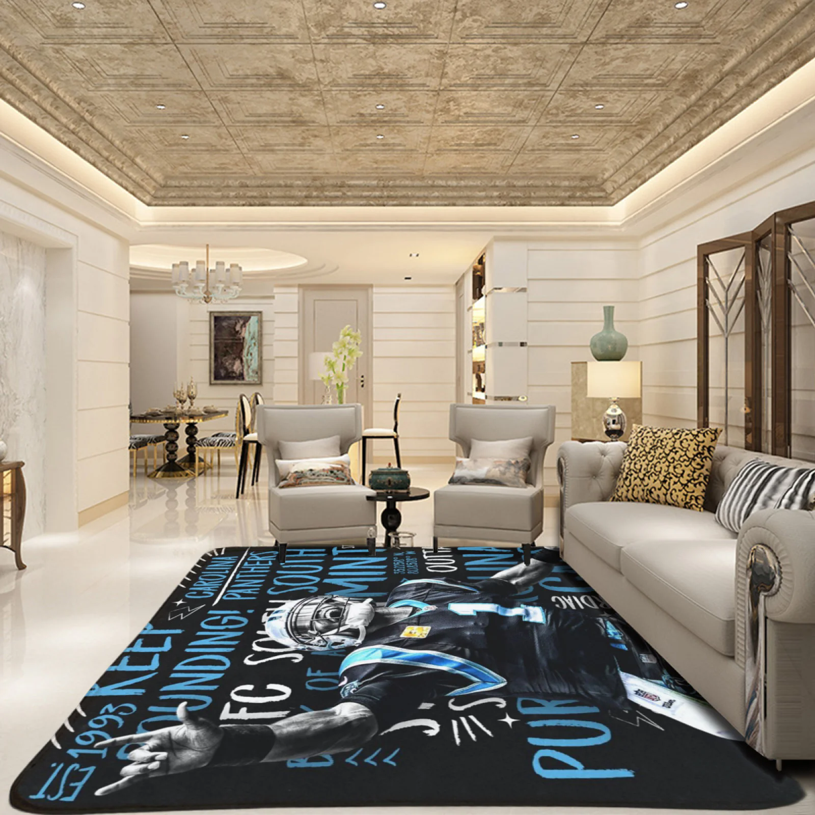 Carolina Panthers Football Team Carpet Living Room Bedroom Mats Kitchen Bathroom Rugs