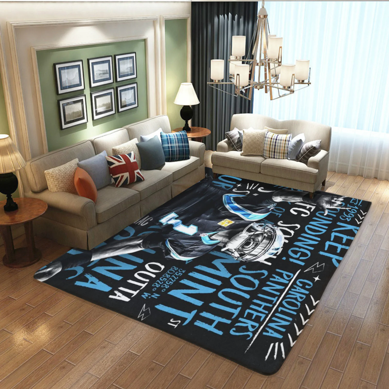 Carolina Panthers Football Team Carpet Living Room Bedroom Mats Kitchen Bathroom Rugs