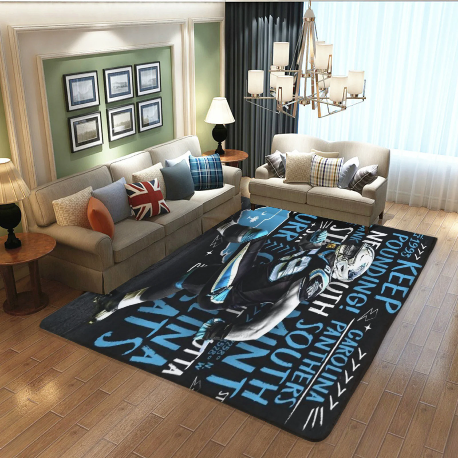 Carolina Panthers Football Team Carpet Living Room Bedroom Mats Kitchen Bathroom Rugs