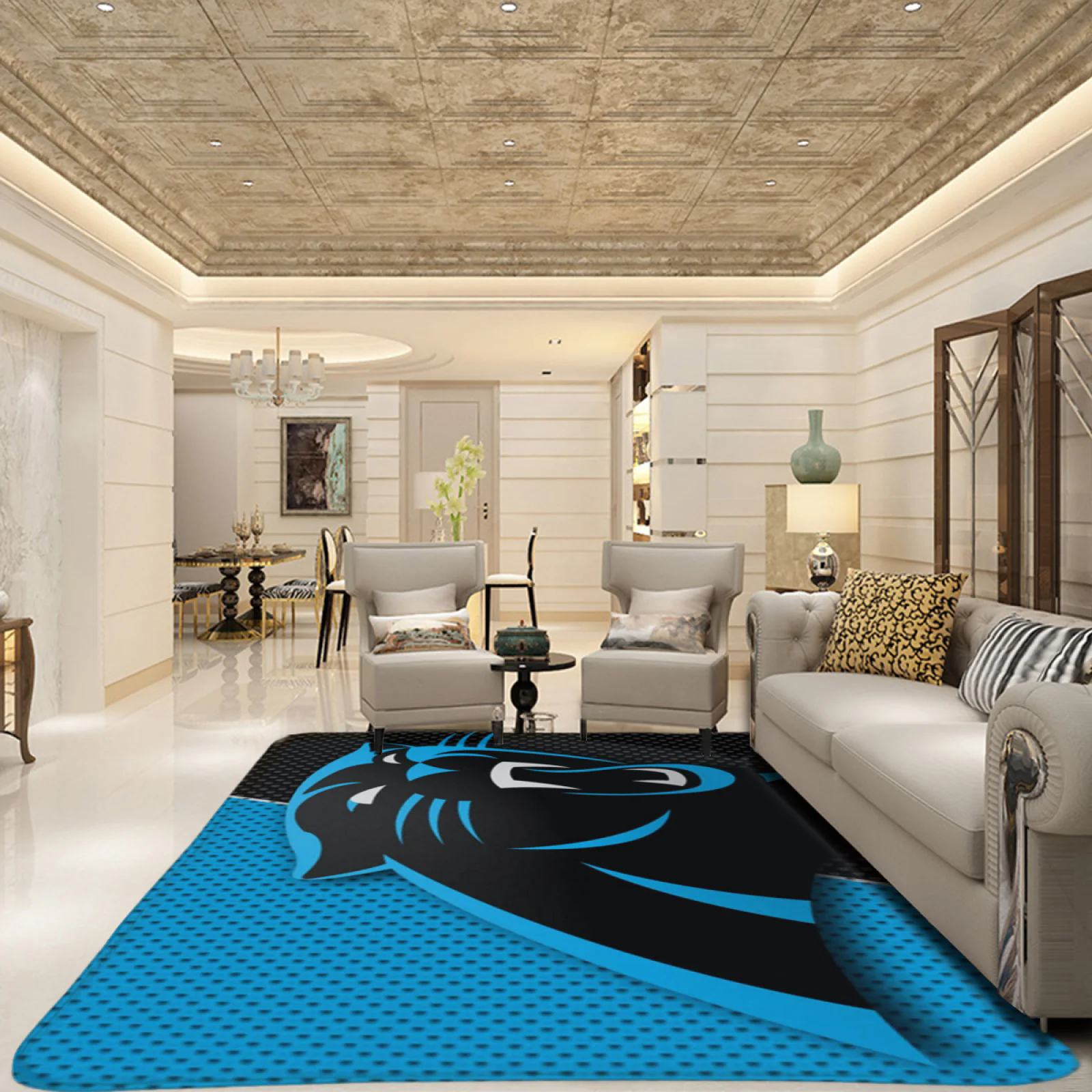 Carolina Panthers Football Team Carpet Living Room Bedroom Mats Kitchen Bathroom Rugs