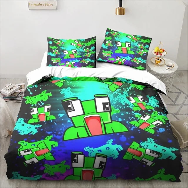 Unspeakable Gaming Frog Duvet Cover Quilt Cover Pillowcase Bedding Set for Kids Adults