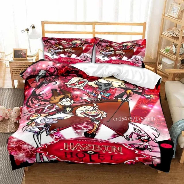 Hazbin Hotel Alastor Cosplay Duvet Cover Quilt Case Pillowcase Bedding Set