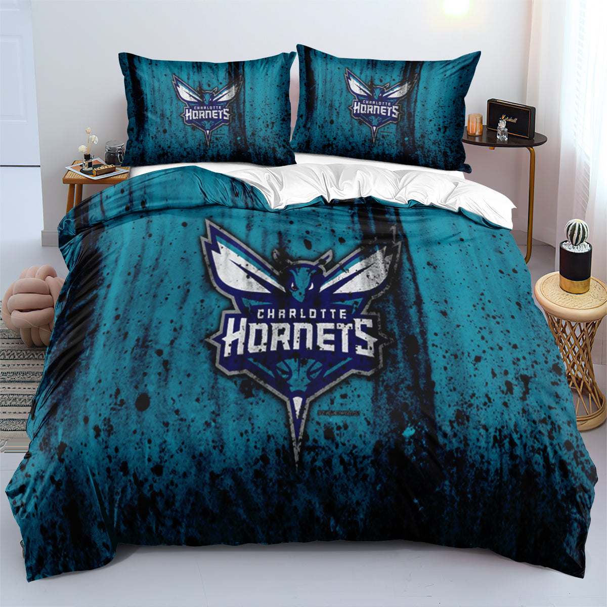 Charlotte Hornets Bedding Set Quilt Cover Without Filler