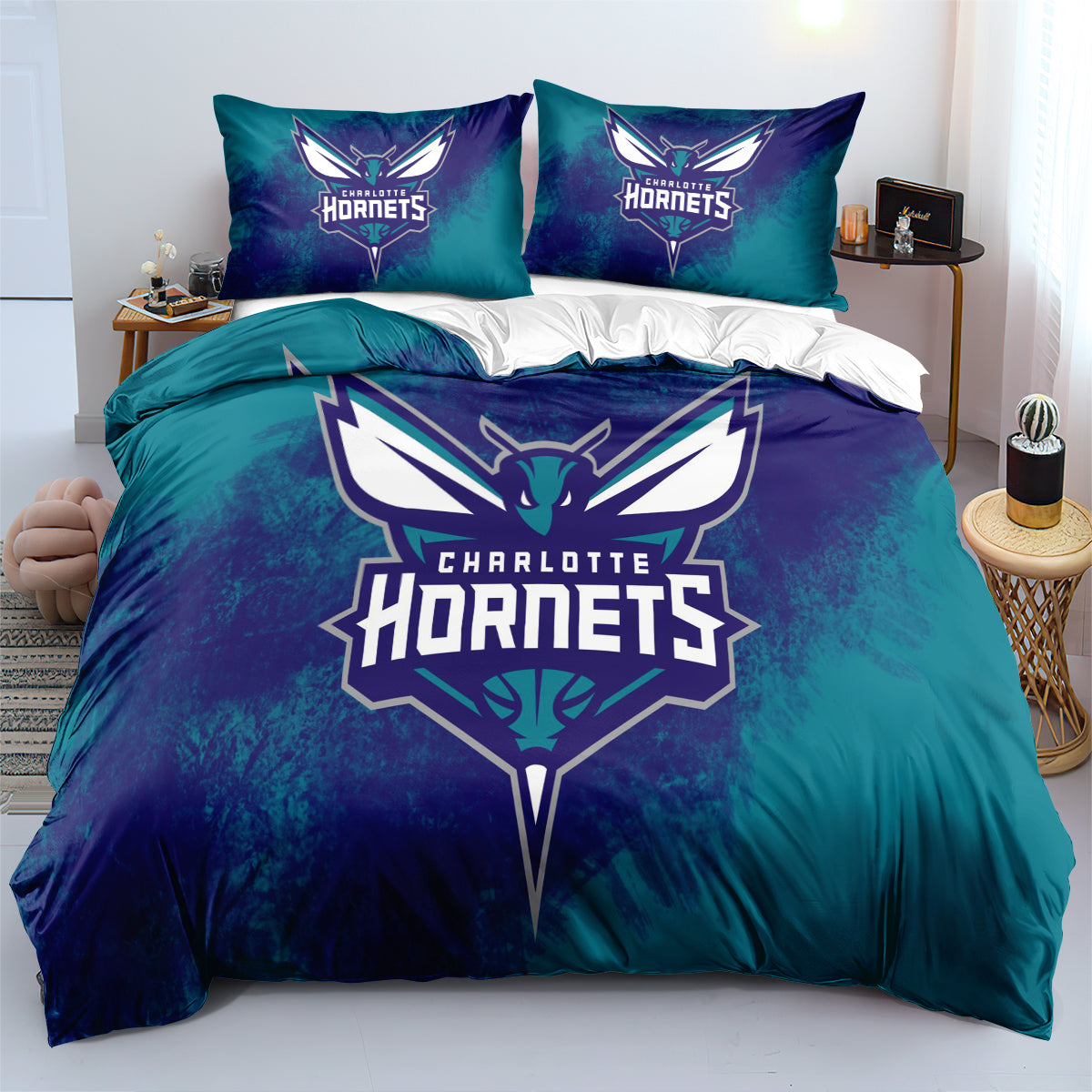 Charlotte Hornets Bedding Set Quilt Cover Without Filler