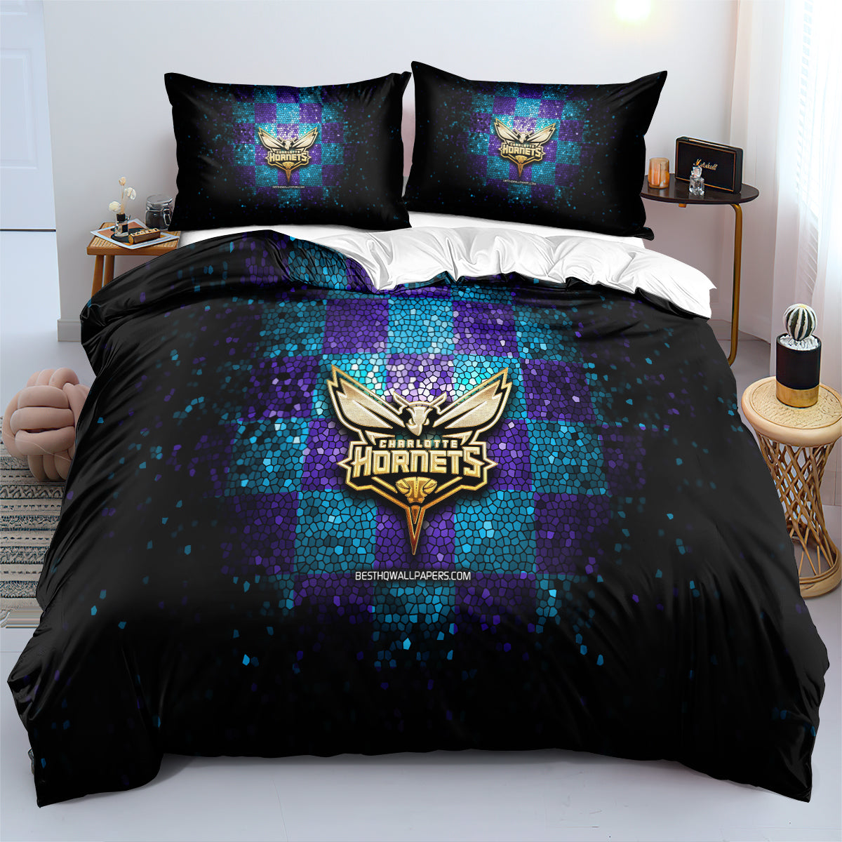 Charlotte Hornets Bedding Set Quilt Cover Without Filler