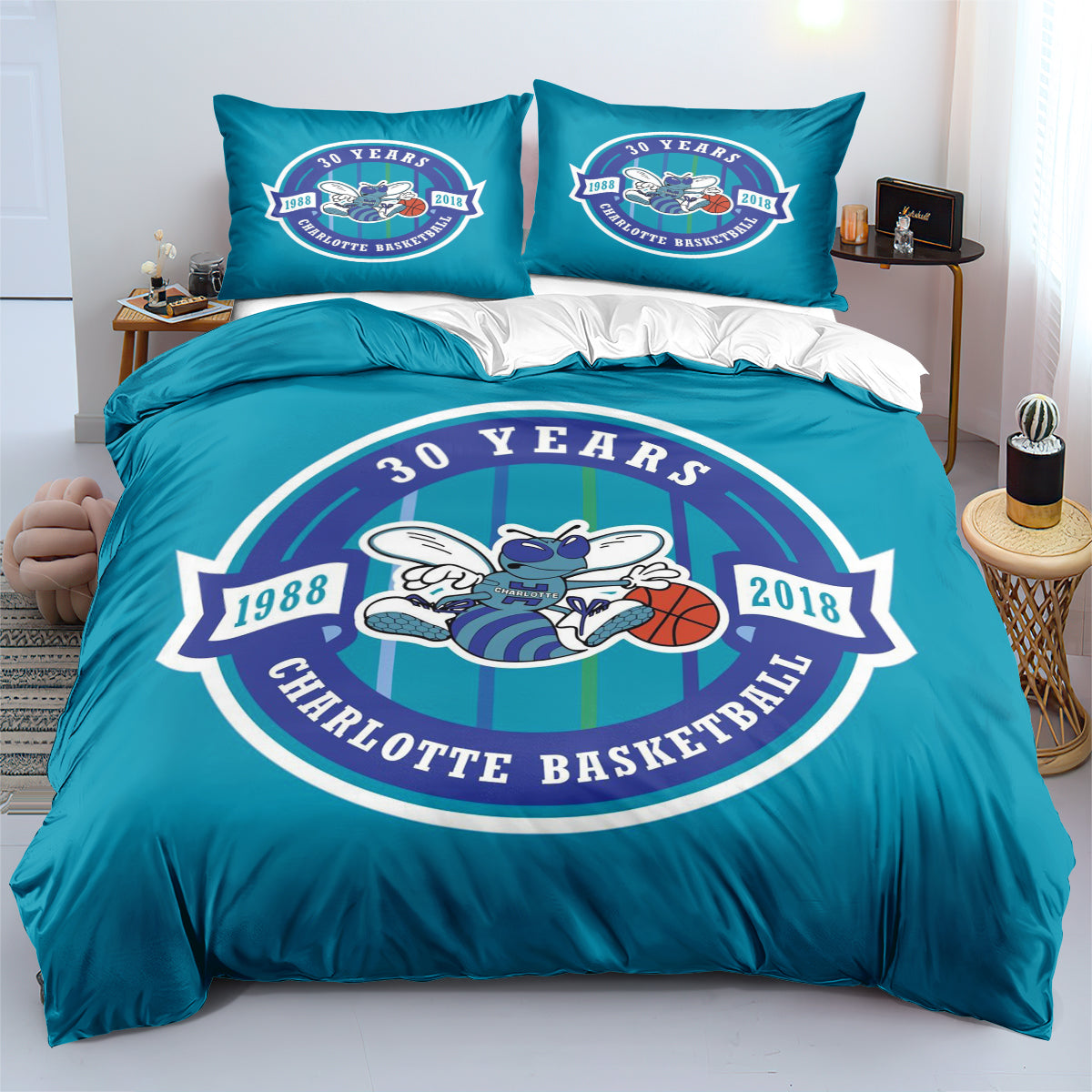 Charlotte Hornets Bedding Set Quilt Cover Without Filler