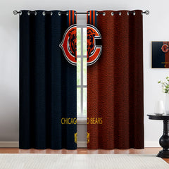 Chicago Bears Blackout Curtains Drapes For Window Treatment Set