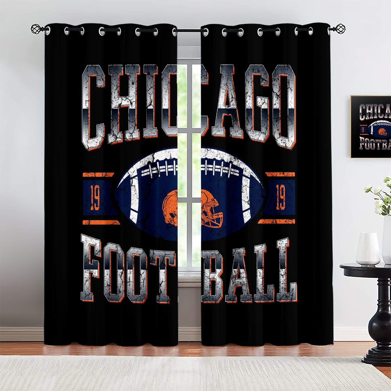 Chicago Bears Blackout Curtains Drapes For Window Treatment Set