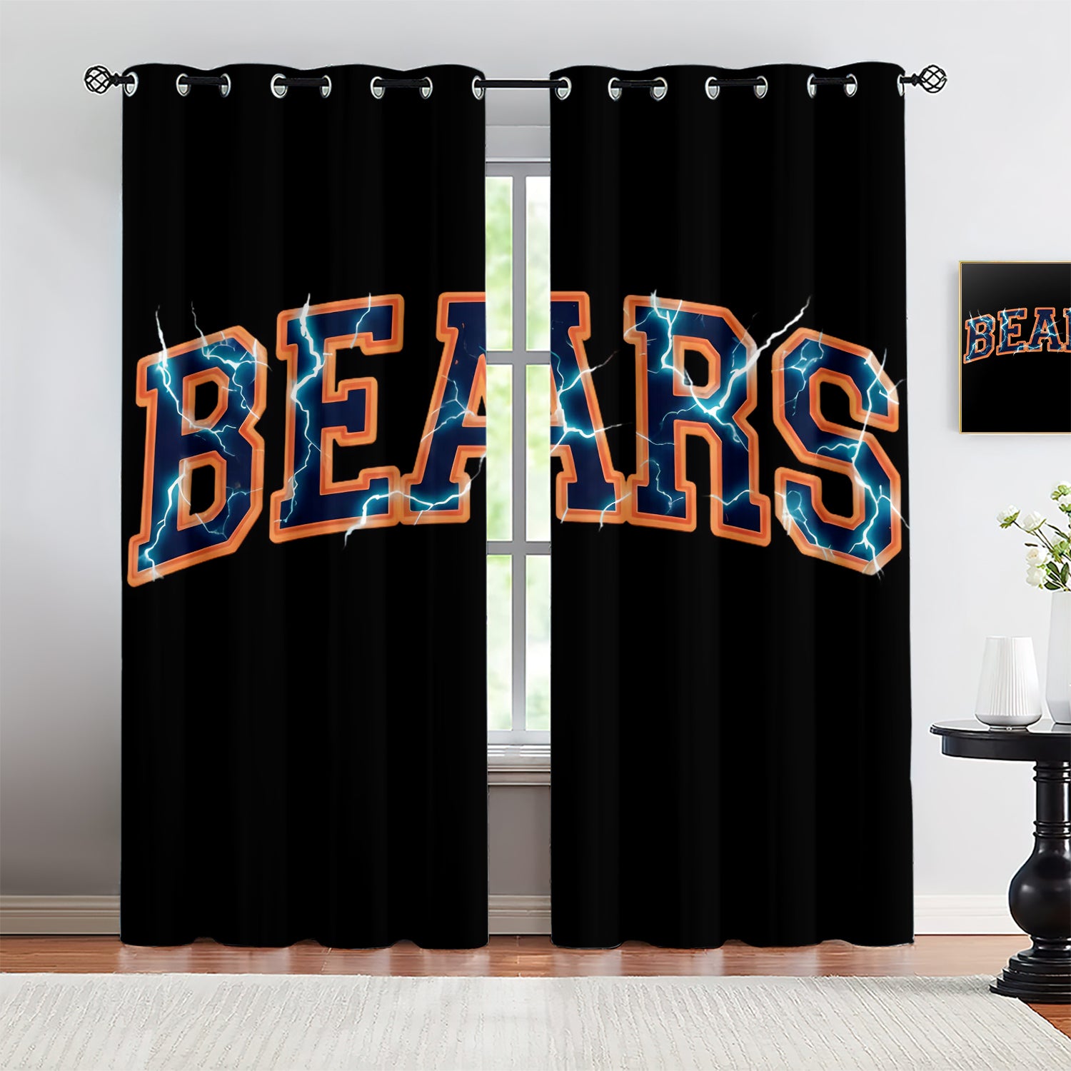 Chicago Bears Blackout Curtains Drapes For Window Treatment Set