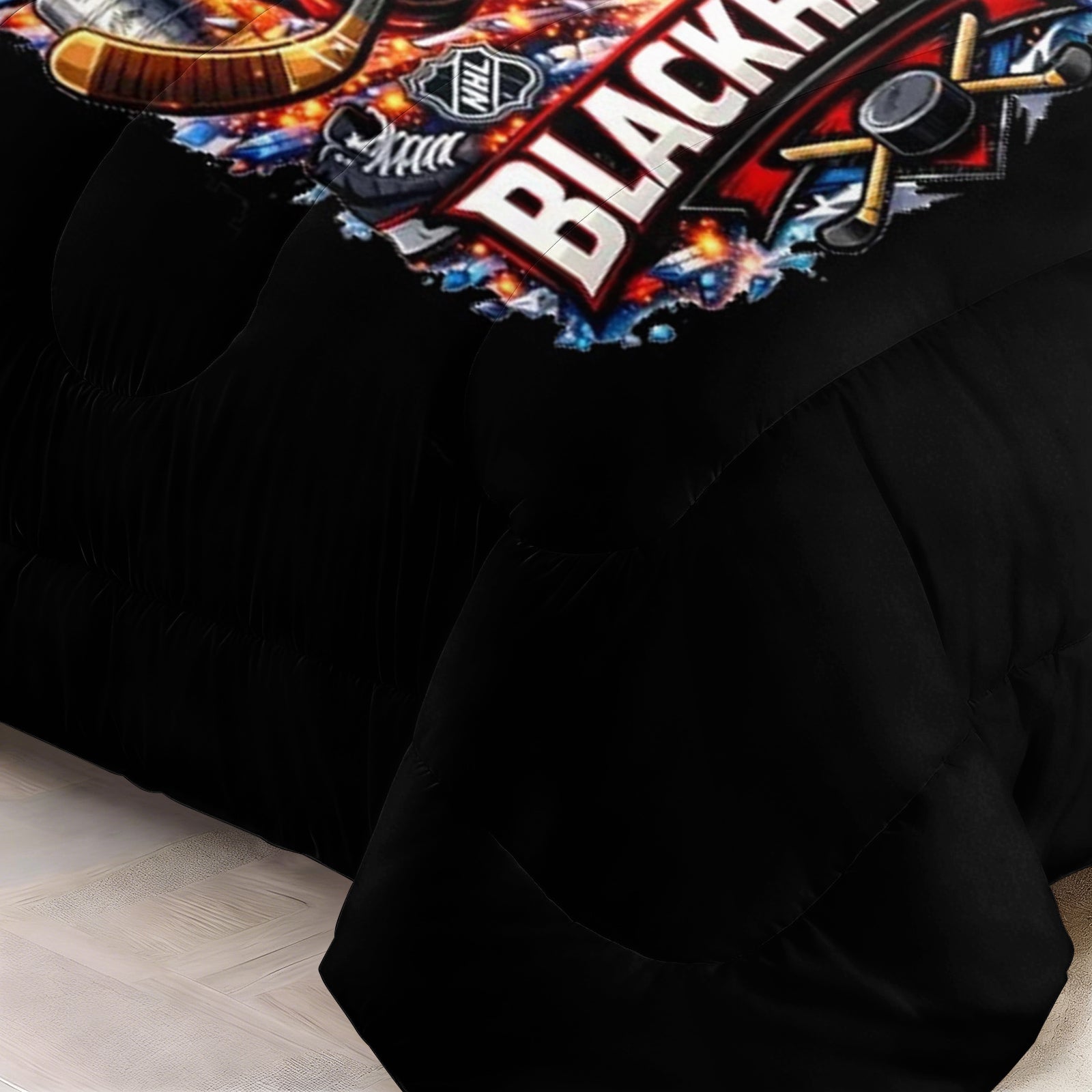 Chicago Blackhawks Hockey League Comforter Pillowcase Sets Blanket All Season Reversible Quilted Duvet