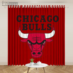 Chicago Basketball Logo Bulls Blackout Curtain for Living Room Bedroom Window Treatment