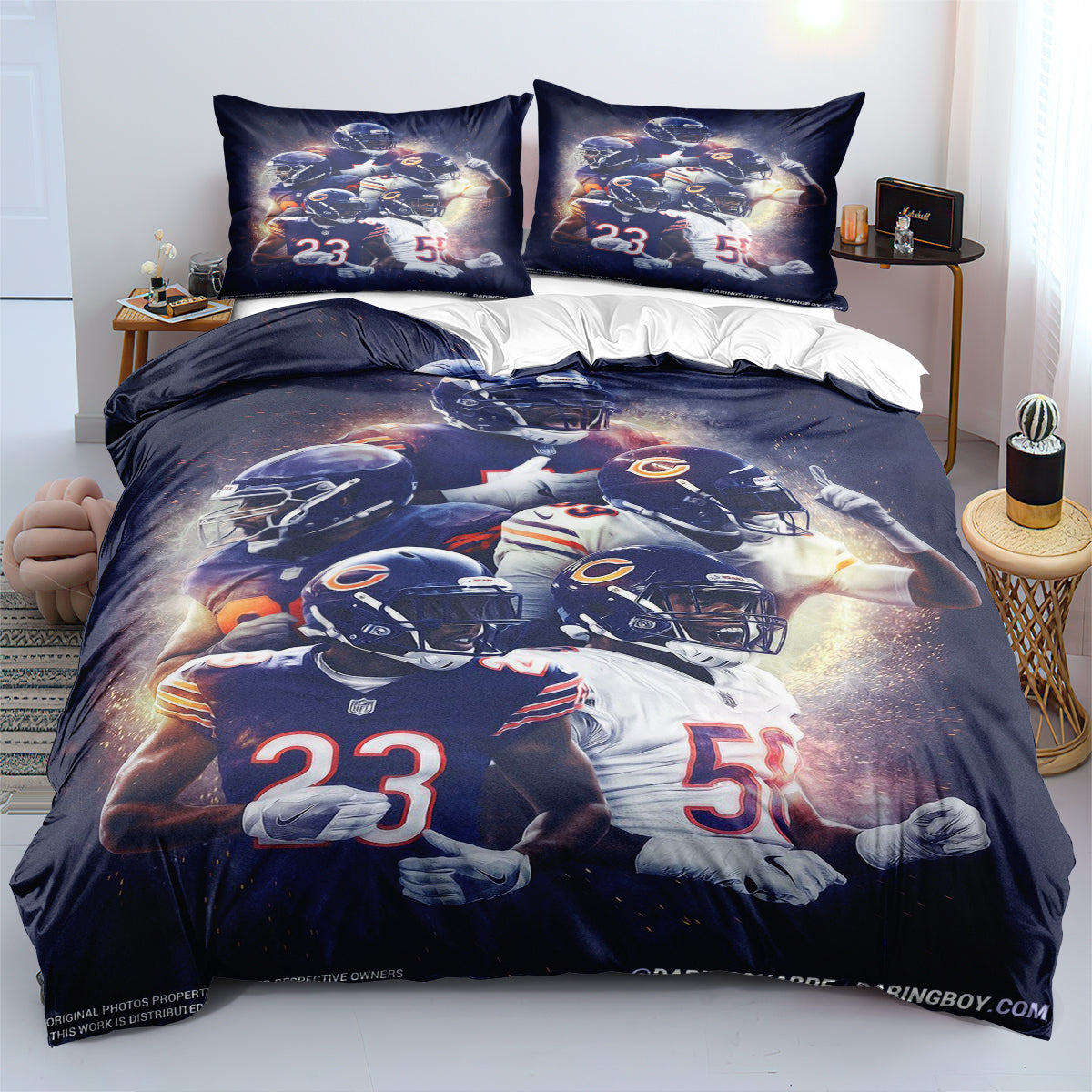 Chicago Bears Football League Duvet Cover Quilt Cover Pillowcase Bedding Set Bed Linen Home Decor