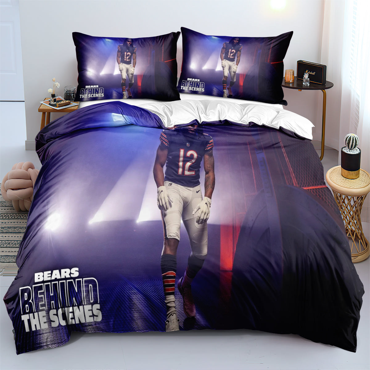 Chicago Bears Football League Duvet Cover Quilt Cover Pillowcase Bedding Set Bed Linen Home Decor