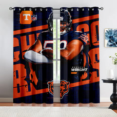 Chicago Bears Football Team Blackout Curtains Drapes For Window Treatment Set