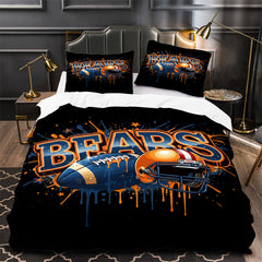 Chicago Bears Football Duvet Cover Quilt Case Pillowcase Bedding Set Without Filler