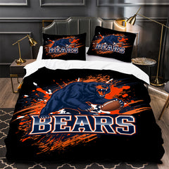 Chicago Bears Football Duvet Cover Quilt Case Pillowcase Bedding Set Without Filler