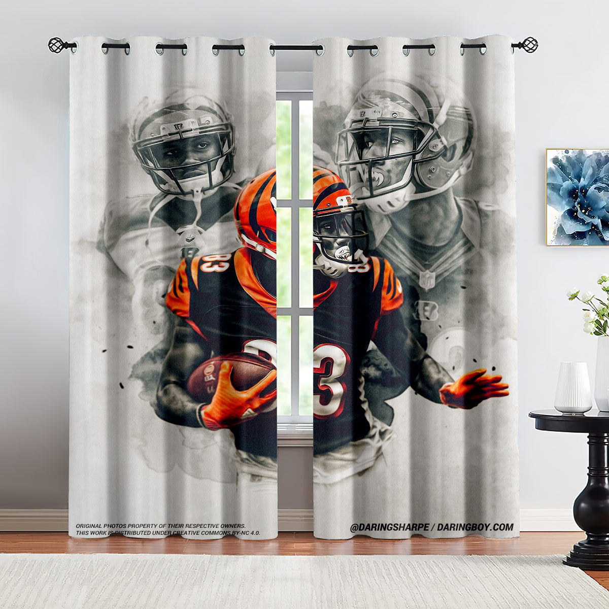 Chicago Bears Football Team Blackout Curtains Drapes For Window Treatment Set