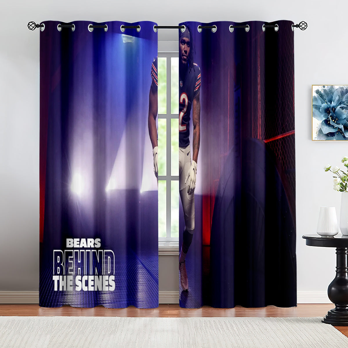 Chicago Bears Football Team Blackout Curtains Drapes For Window Treatment Set