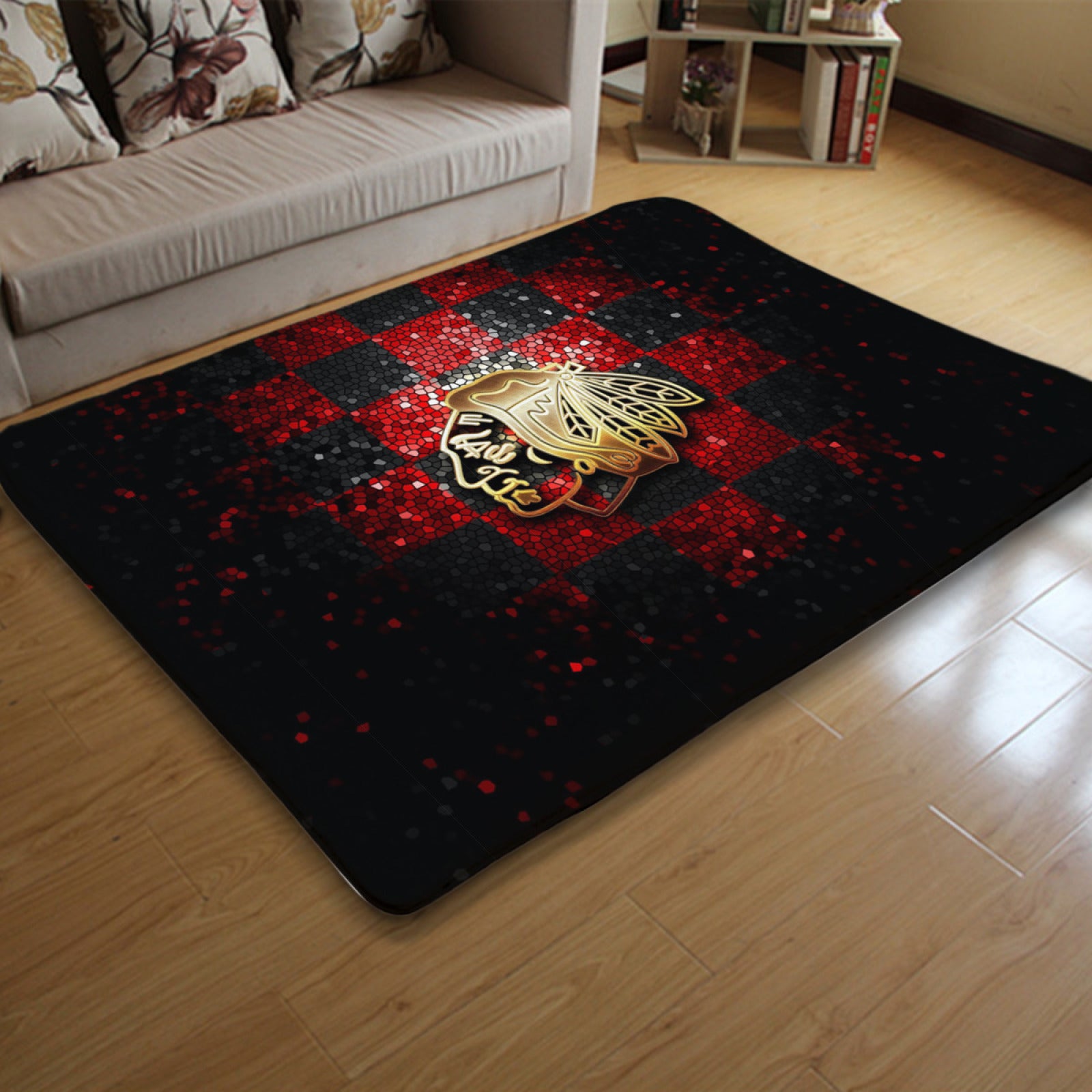 Chicago Hockey League Blackhawks Carpet Living Room Bedroom Mats Kitchen Bathroom Rugs