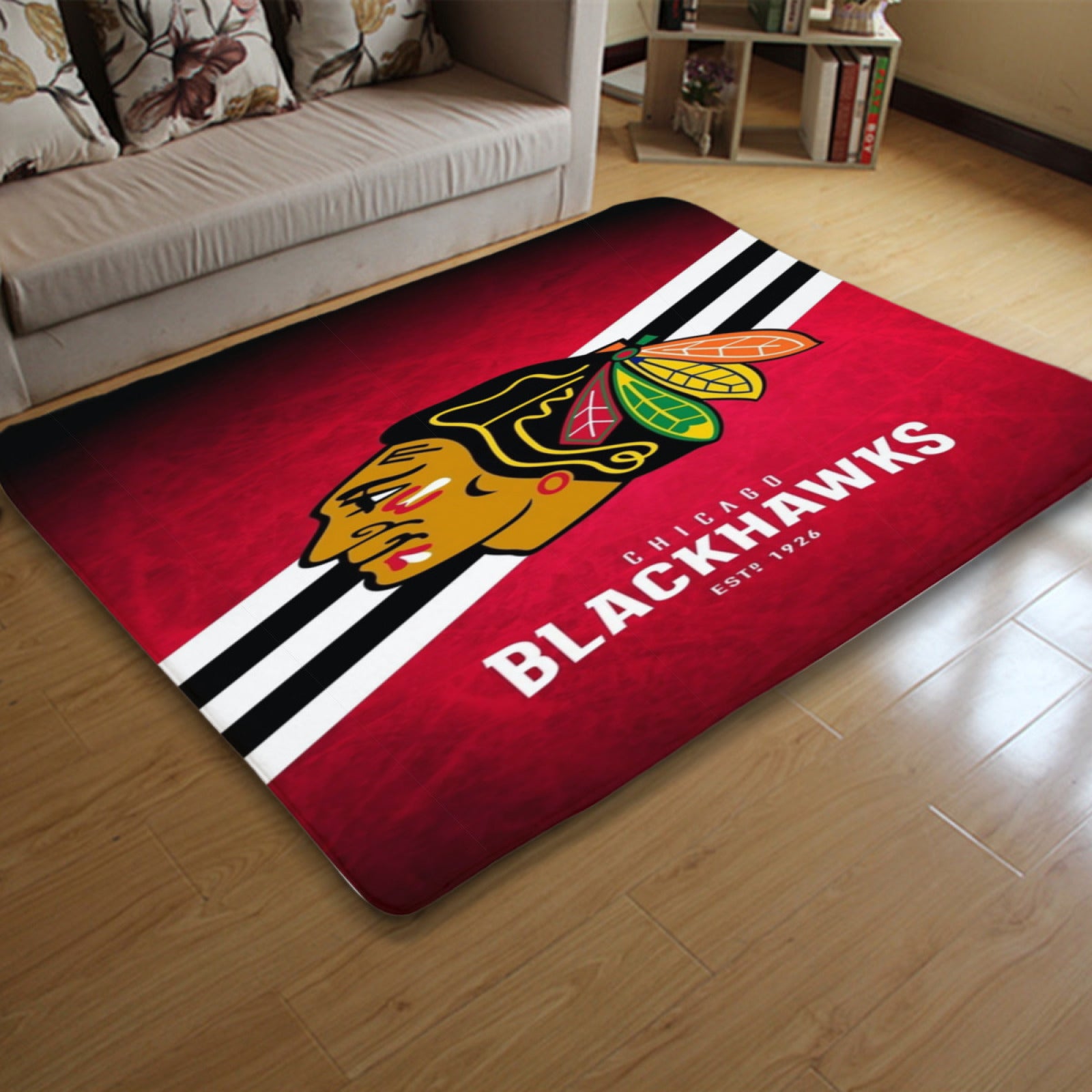 Chicago Hockey League Blackhawks Carpet Living Room Bedroom Mats Kitchen Bathroom Rugs