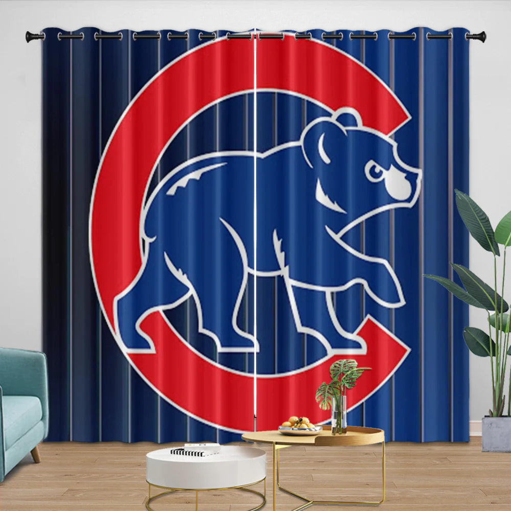 Chicago Cubs Blackout Curtain for Living Room Bedroom Window Treatment