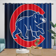 Chicago Cubs Blackout Curtain for Living Room Bedroom Window Treatment