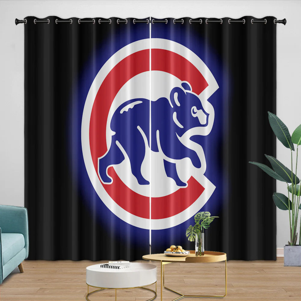Chicago Cubs Blackout Curtain for Living Room Bedroom Window Treatment