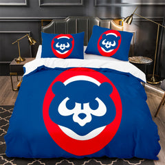 Chicago Cubs Duvet Cover Quilt Case Pillowcase Bedding Set Without Filler