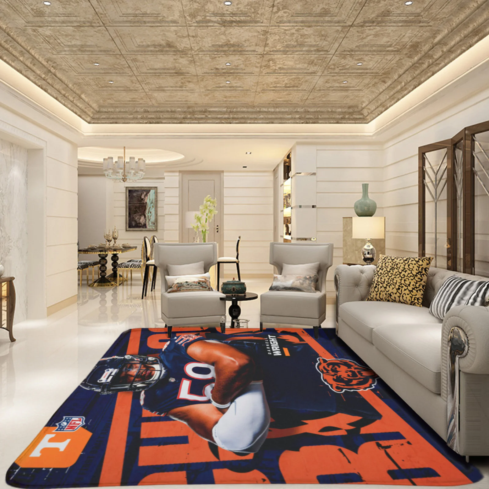 Chicago Bears Football Team Carpet Living Room Bedroom Mats Kitchen Bathroom Rugs