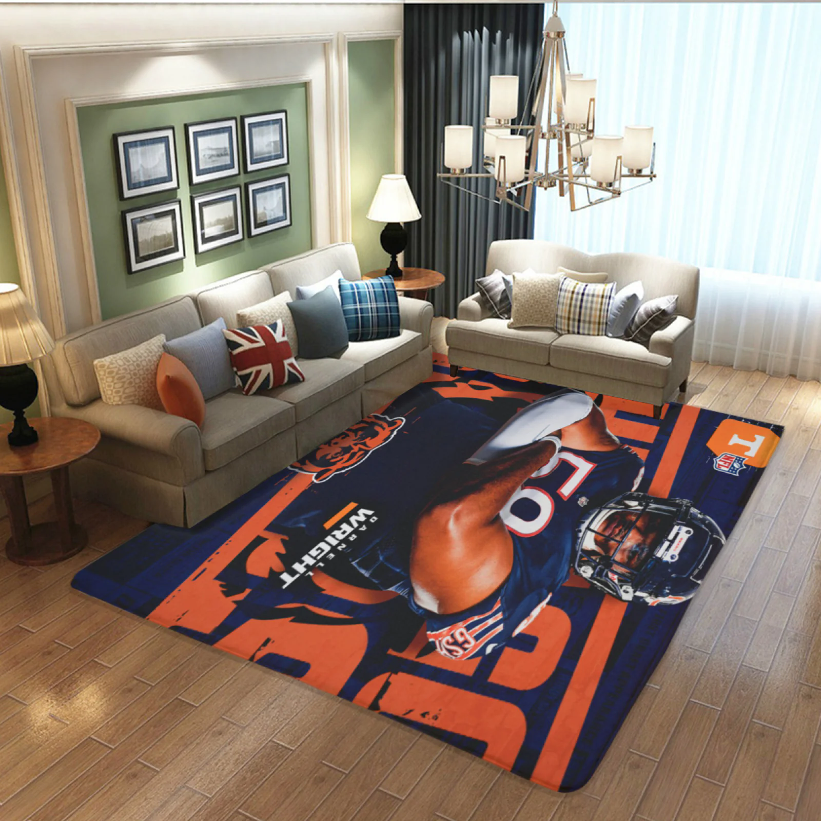 Chicago Bears Football Team Carpet Living Room Bedroom Mats Kitchen Bathroom Rugs