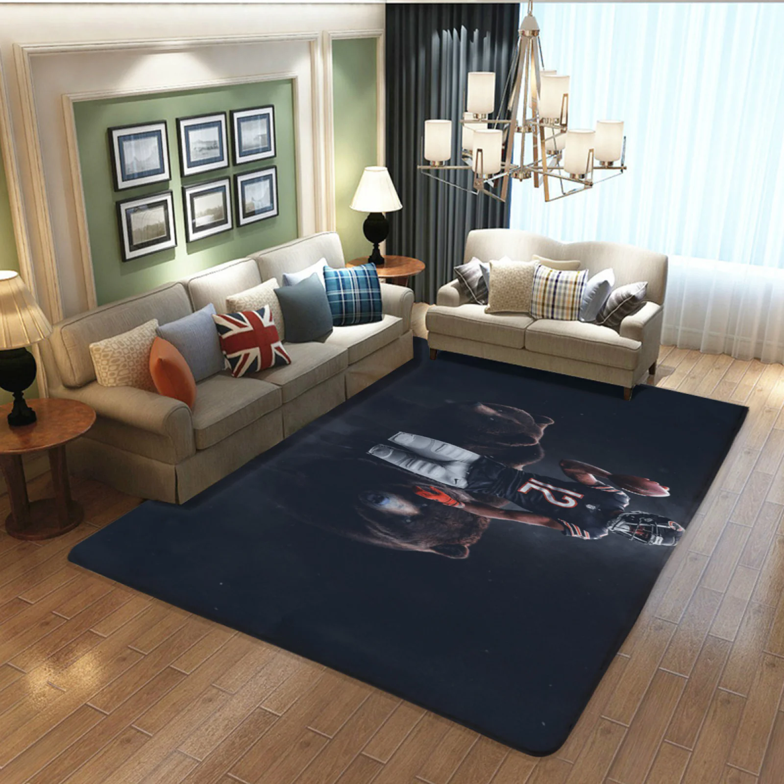 Chicago Bears Football Team Carpet Living Room Bedroom Mats Kitchen Bathroom Rugs